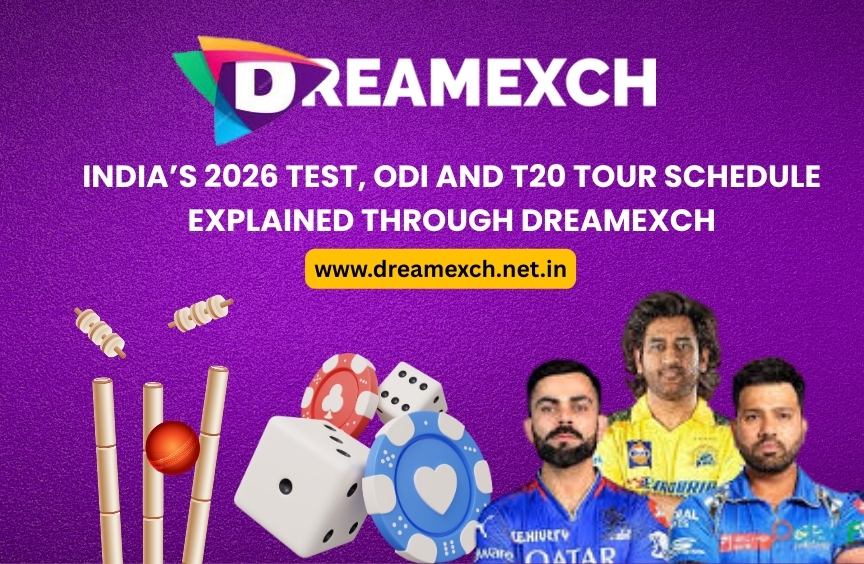 Read more about the article India’s 2026 Test, ODI and T20 Tour Schedule Explained Through Dreamexch