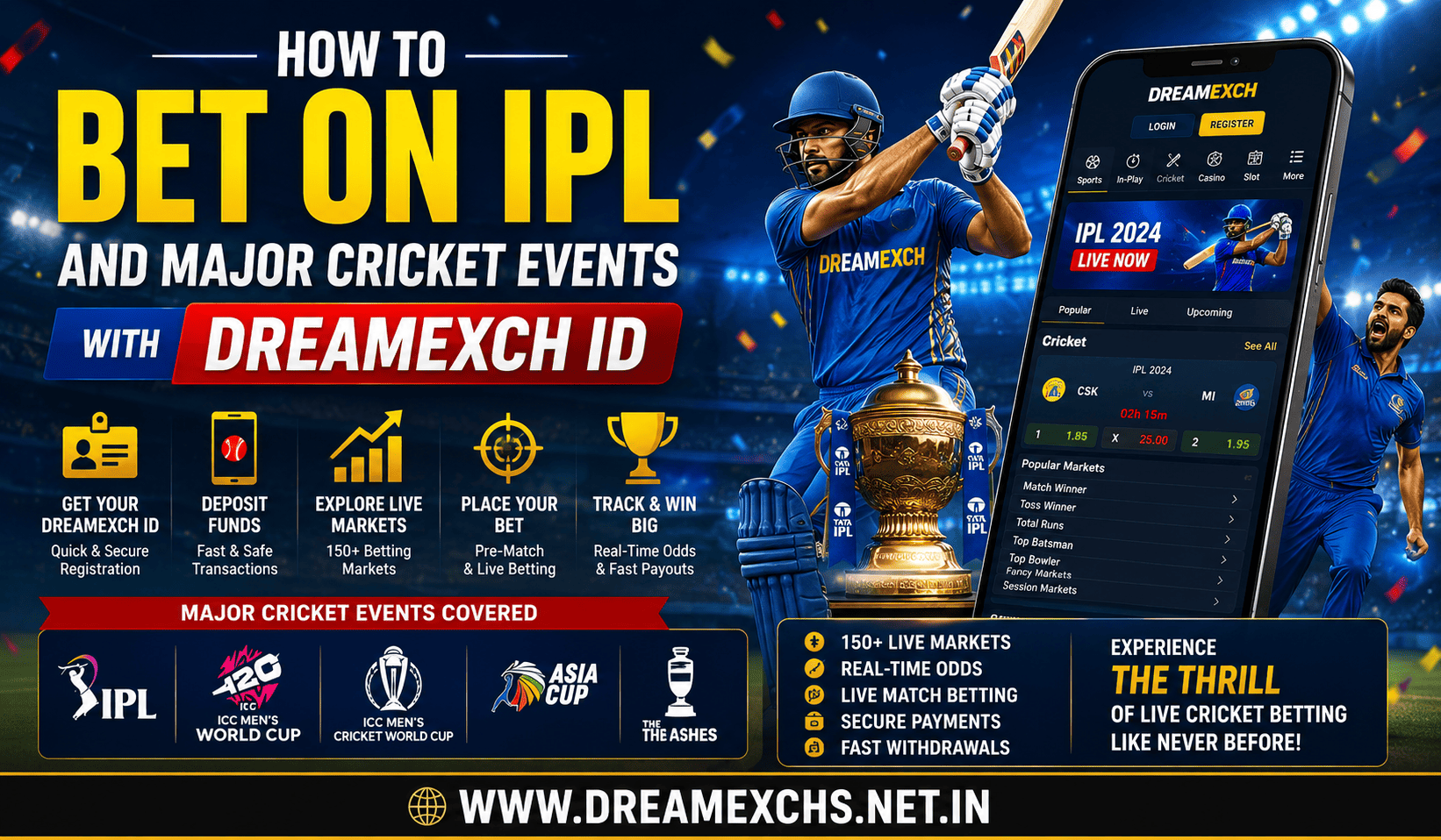 Read more about the article How to Bet on IPL and Major Cricket Events with Dreamexch ID